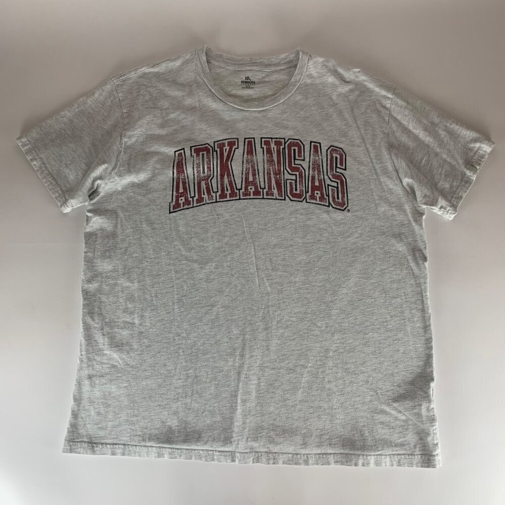 Arkansas Razorbacks NCAA Gray Knights Apparel Short Sleeve Shirt Mens XL
